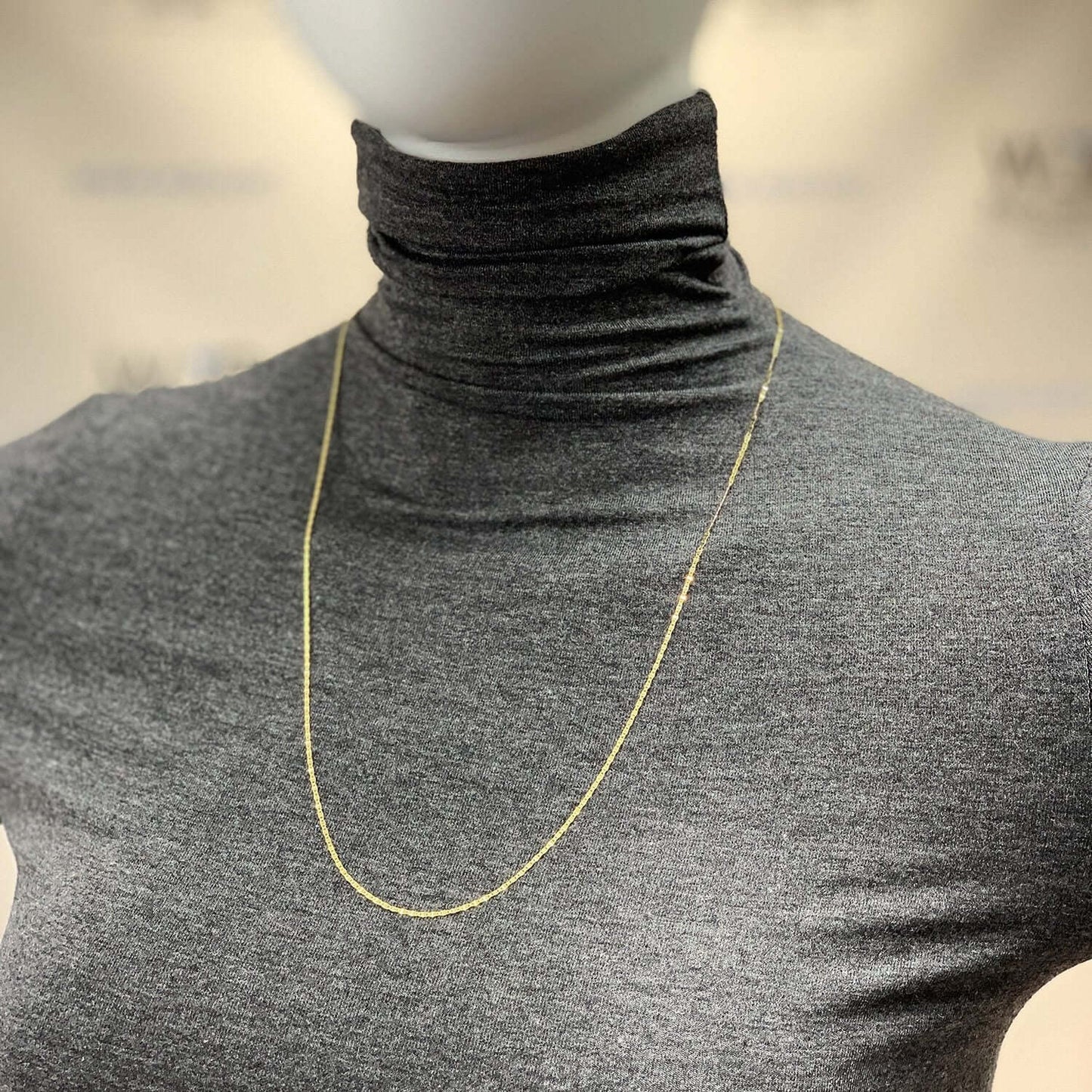 10K Yellow Gold 1.5mm Diamond-Cut Valentino Chain (Solid Links) 16"-24"