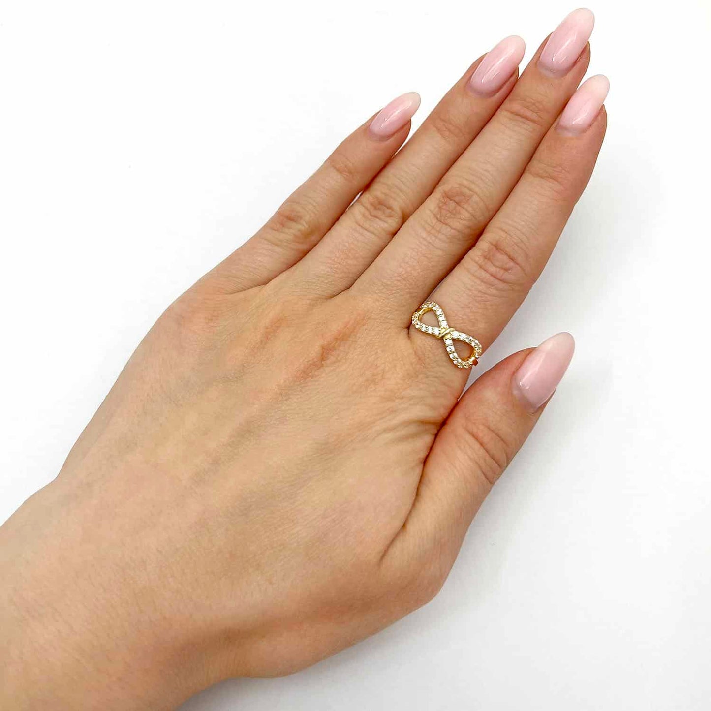 14K Gold Yellow CZ Infinity Ring