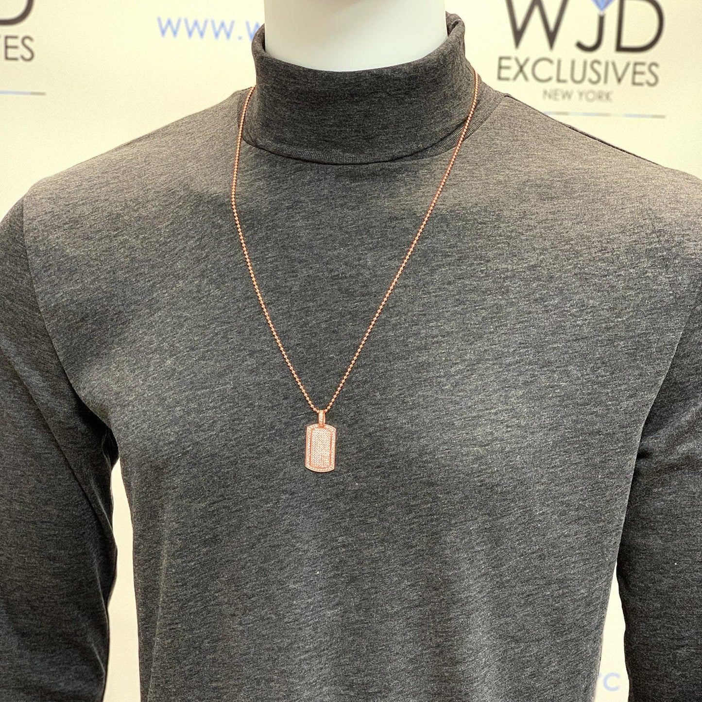 2.20CTW CZ Dog Tags Pendant 14K Yellow White Rose Gold