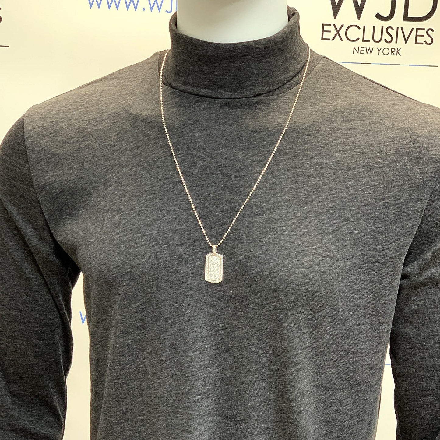 2.20CTW CZ Dog Tags Pendant 14K Yellow White Rose Gold