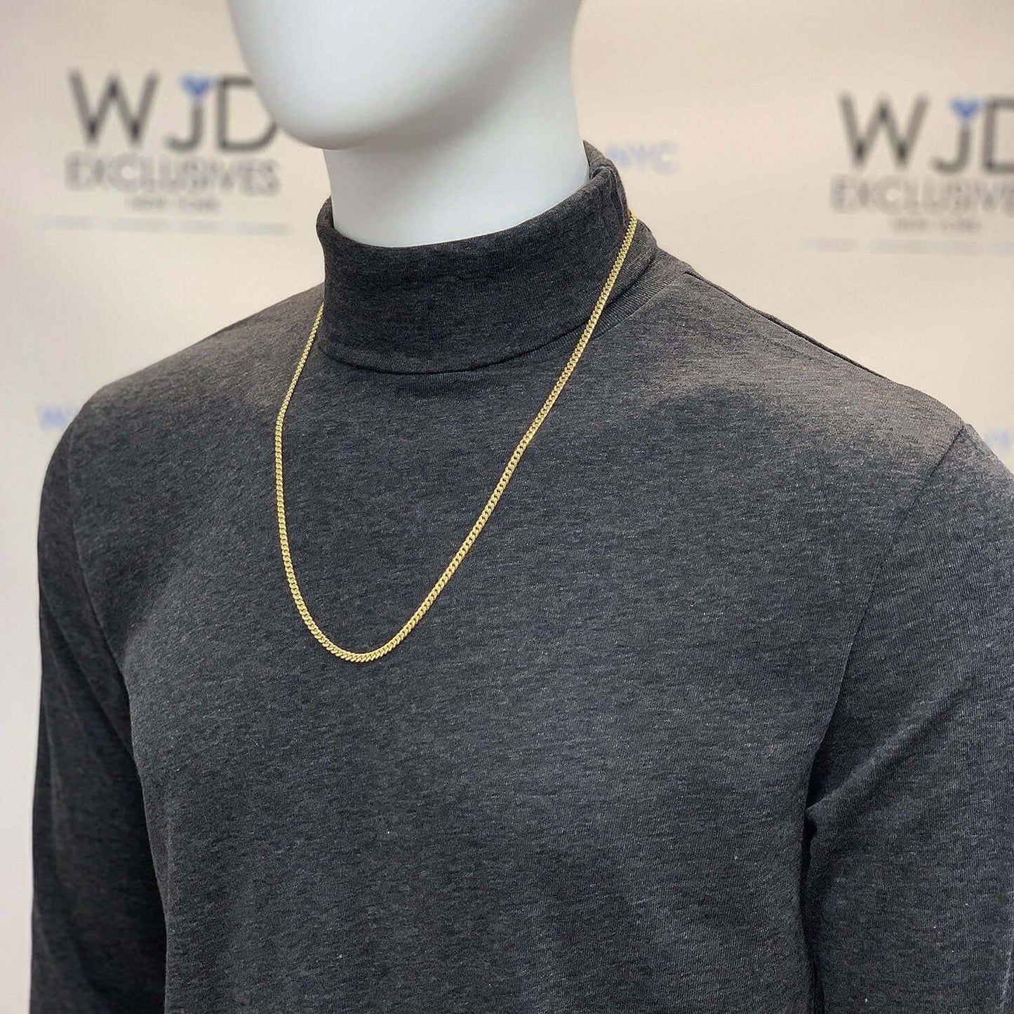 14K Yellow Gold 3.7mm Hollow Miami Cuban Chain Necklace 18"-26"