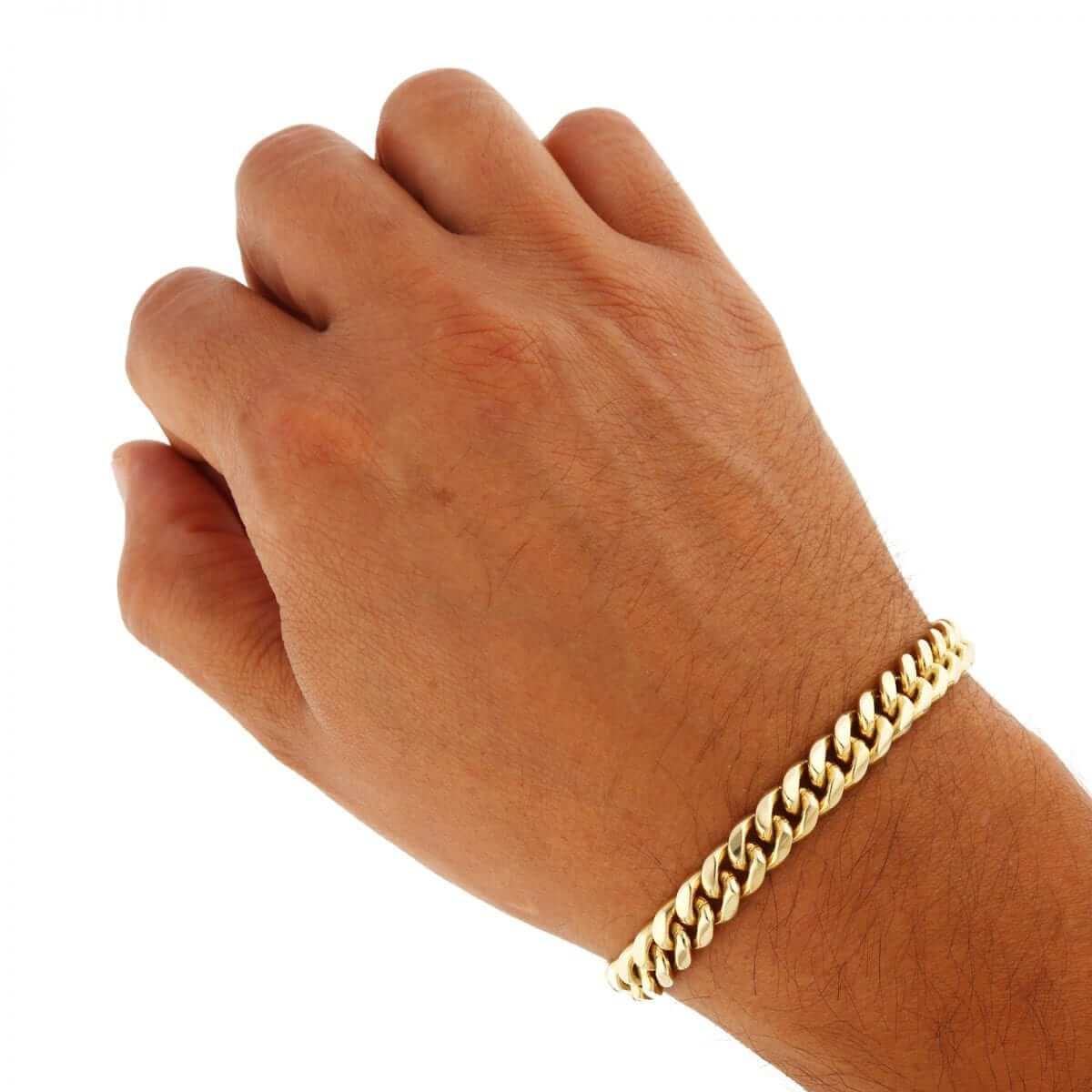 Solid 14K Yellow Gold 8mm Miami Cuban Men’s Bracelet 8.5" HEAVY