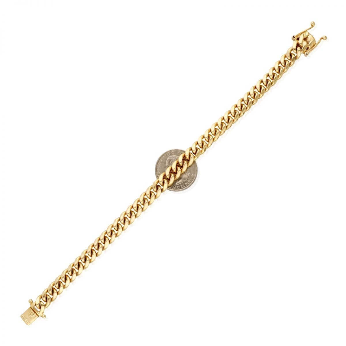 Solid 14K Yellow Gold 8mm Miami Cuban Men’s Bracelet 8.5" HEAVY