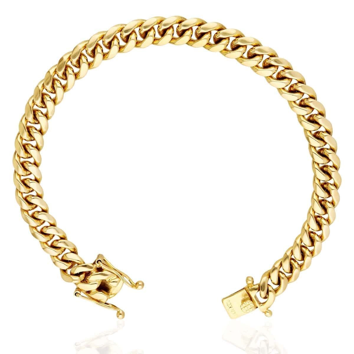 Solid 14k Gold Yellow 8mm Miami Cuban Men’s Bracelet 8.5" HEAVY