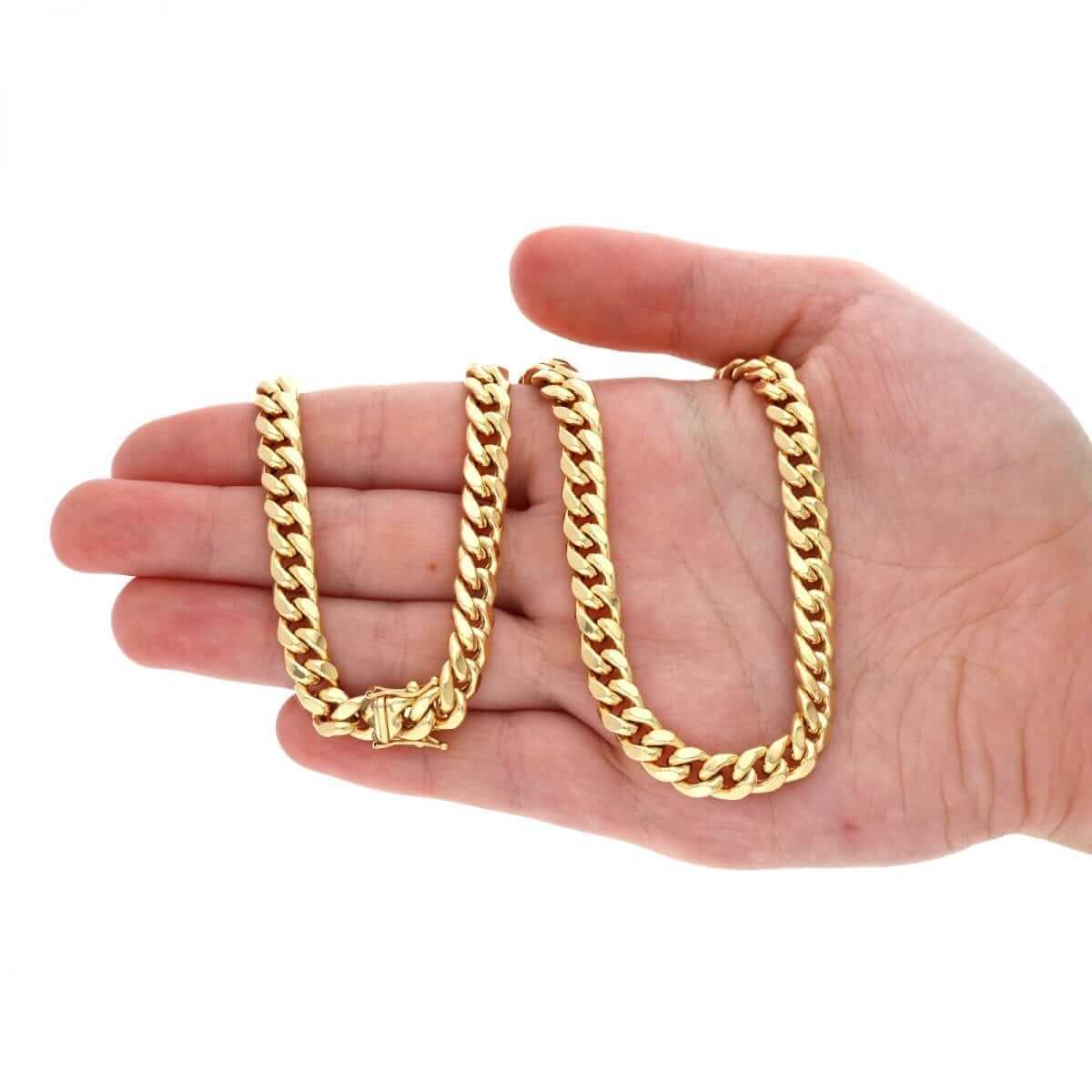 10K Yellow Gold 7.5mm Miami Cuban Chain (Hollow) 24"-28"