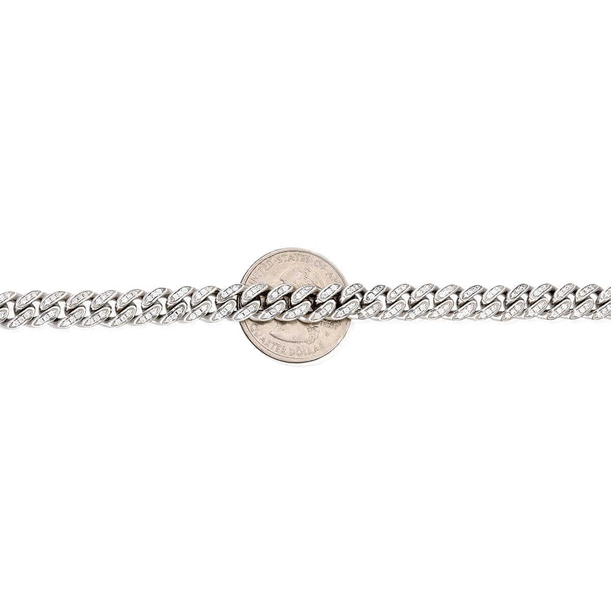 Sterling Silver Micro Pave 8mm Miami Cuban Bracelet 8"