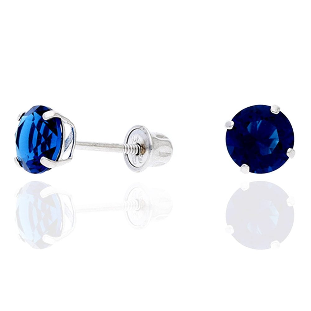 14k Yellow Gold White Gold 1.50Ct Birthstone Round Stud Screw Back Earrings