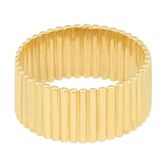 14K Gold Ribbed Cigar Band Ring