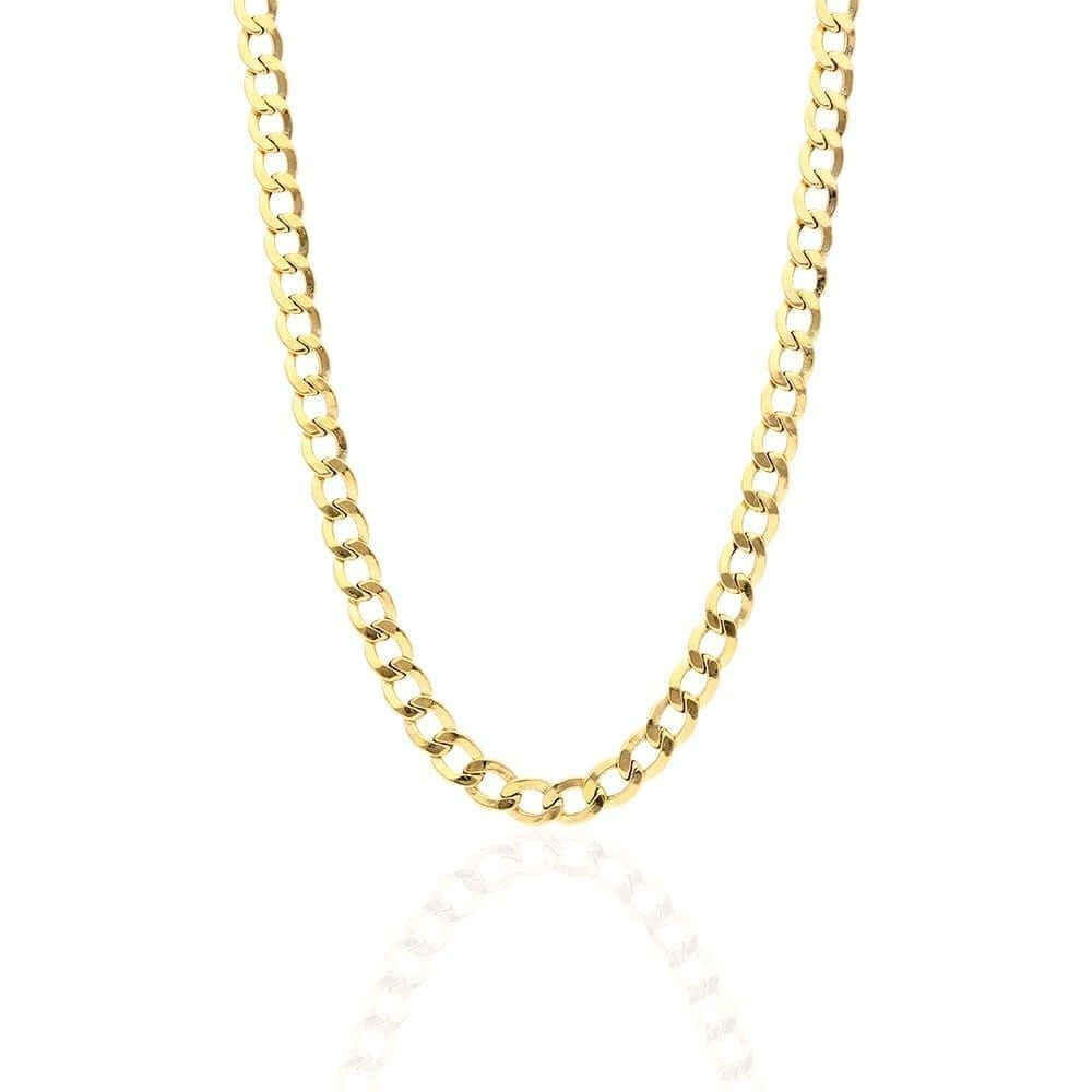14k Yellow Gold 7.6mm Cuban Curb Chain (Hollow) 22"-30"