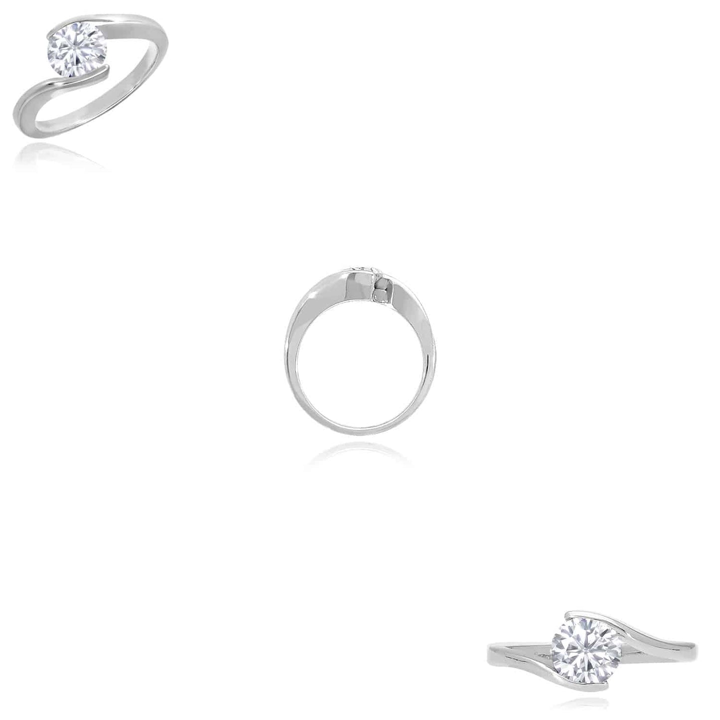 1CT Real Moissanite 14K Gold White Modern Solitaire Engagement Ring
