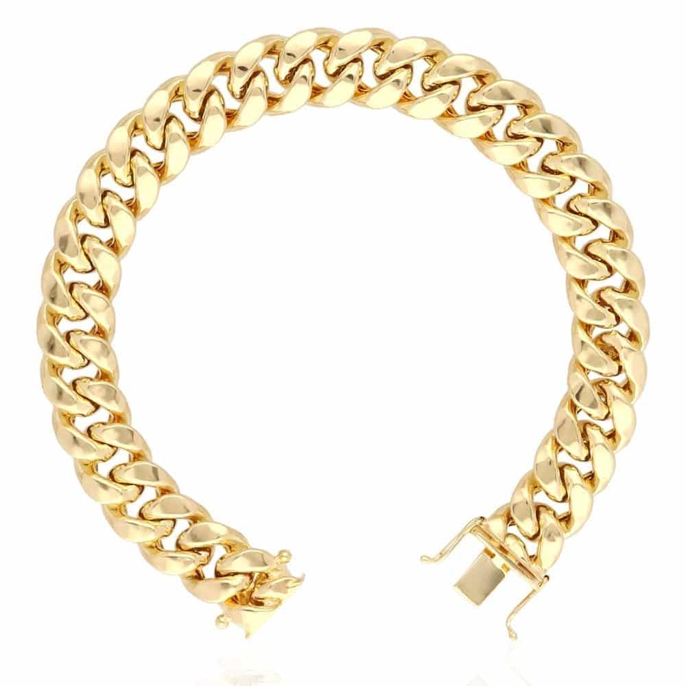 Solid 14k Real Gold Yellow 11.5mm Hollow Miami Cuban Men's Bracelet 8.5"