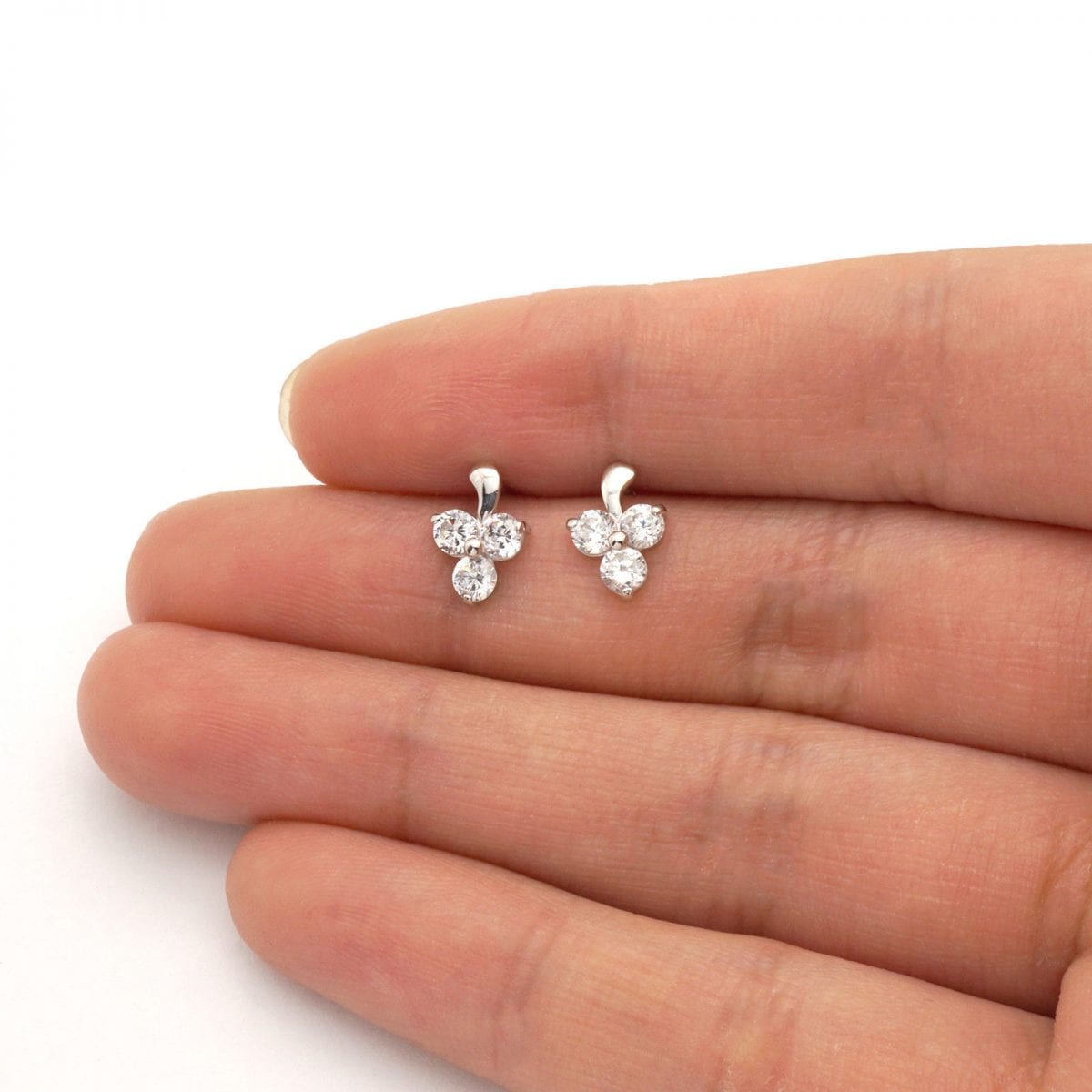 .90Ct CZ 14k Gold White Yellow Flower Stud Screwback Earrings