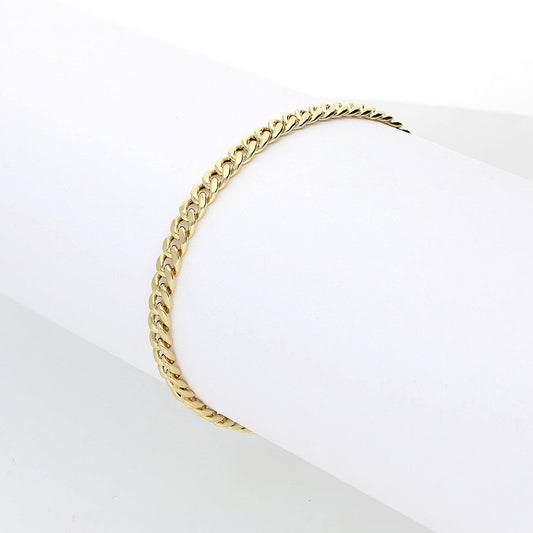 14K Yellow Gold 3mm-4.5mm Miami Cuban Bracelet (Hollow) 8"