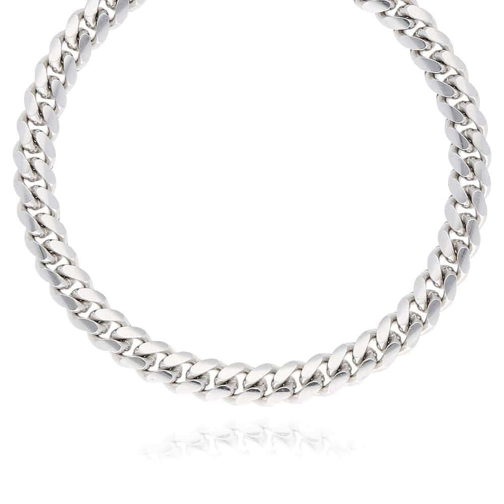 Sterling Silver 925 Double Cable Draped Charm Bracelet