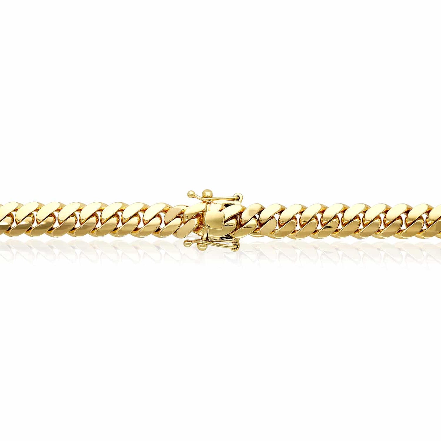 Solid 10K Yellow Gold 11mm Miami Cuban Chain Necklace 18"-28"