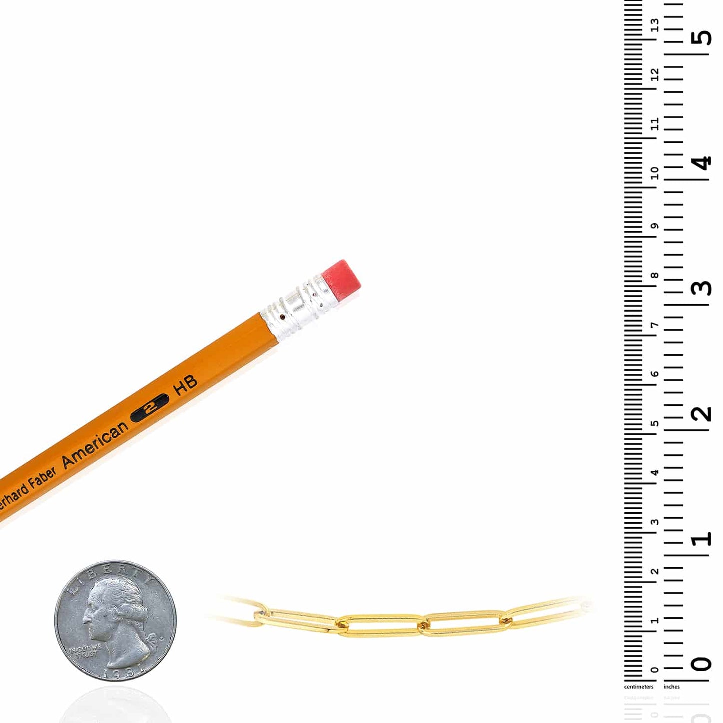 Solid 14K Yellow Gold 5mm Paperclip Bracelet 8"