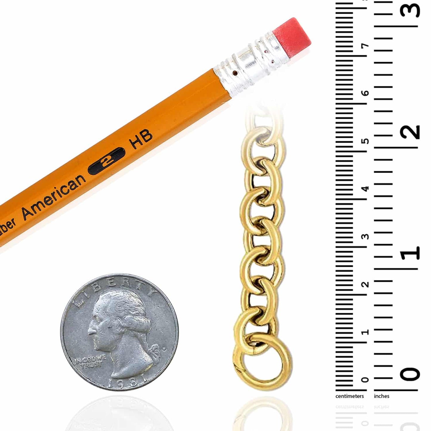 Solid 14K Real Gold 11.6mm Round Chain Necklace 18"