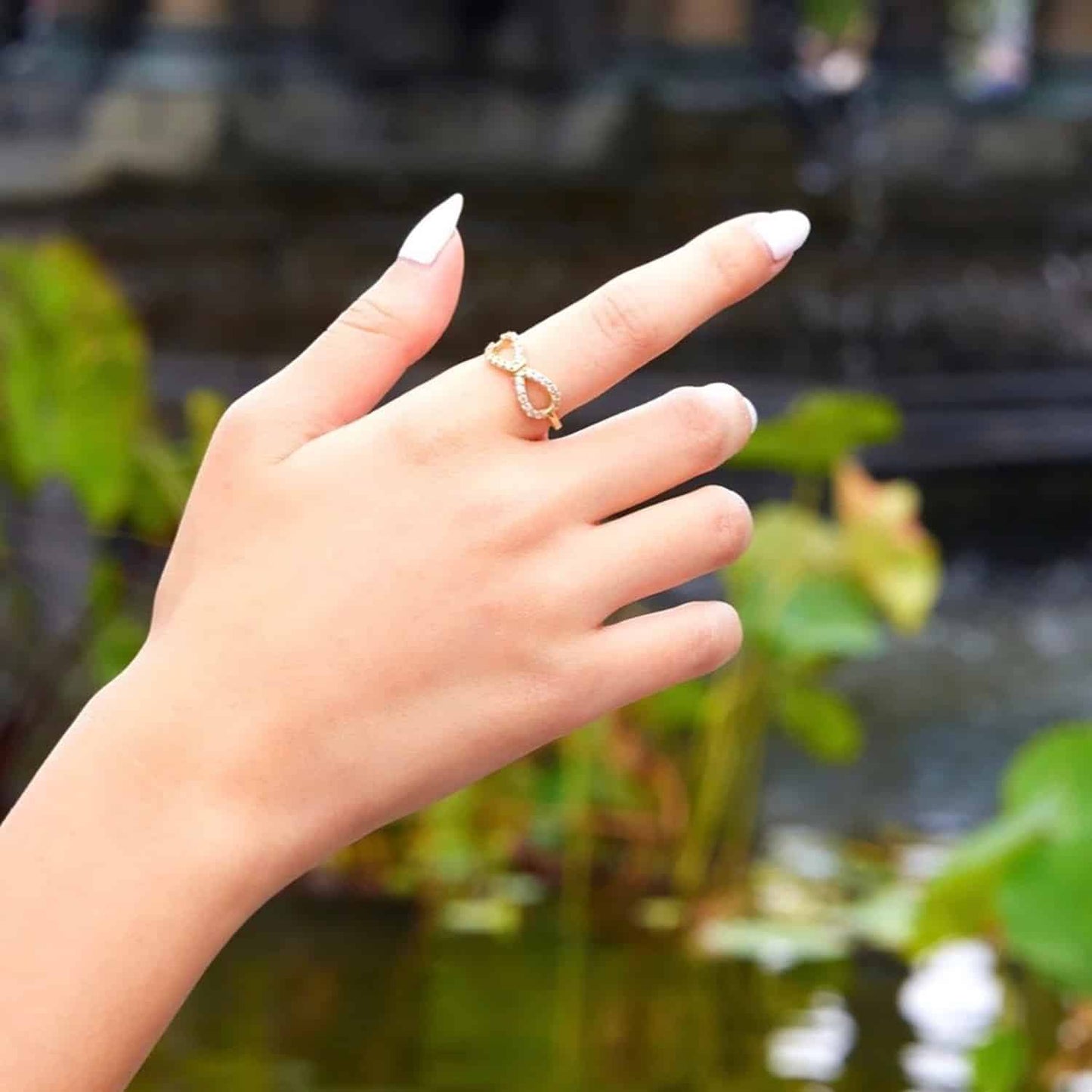 14K Gold Yellow CZ Infinity Ring