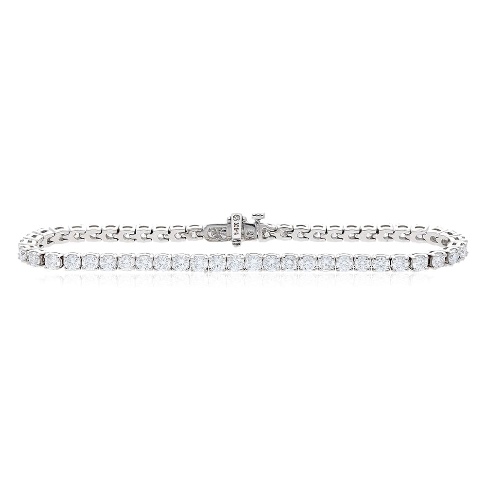 5.4Ct Round Brilliant Cut Diamond 14k Gold White 3.2mm Womens Tennis Bracelet 7"