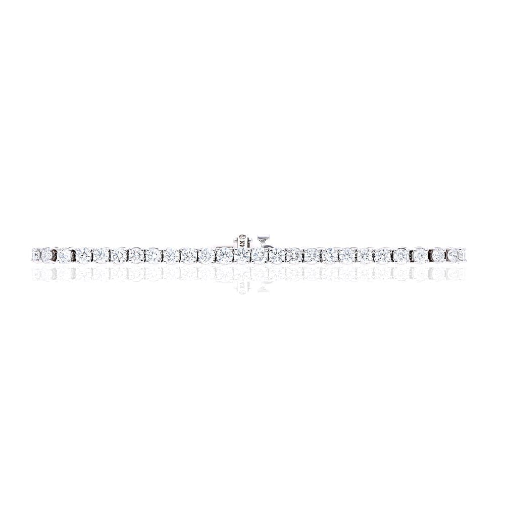 5.4Ct Round Brilliant Cut Diamond 14k Gold White 3.2mm Womens Tennis Bracelet 7"