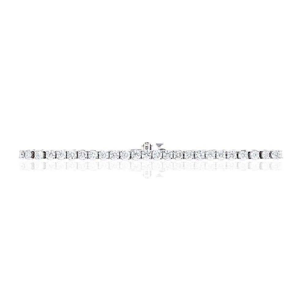 5.4Ct Round Brilliant-Cut Diamond 14k Gold White 3.2mm Womens Tennis Bracelet 7"