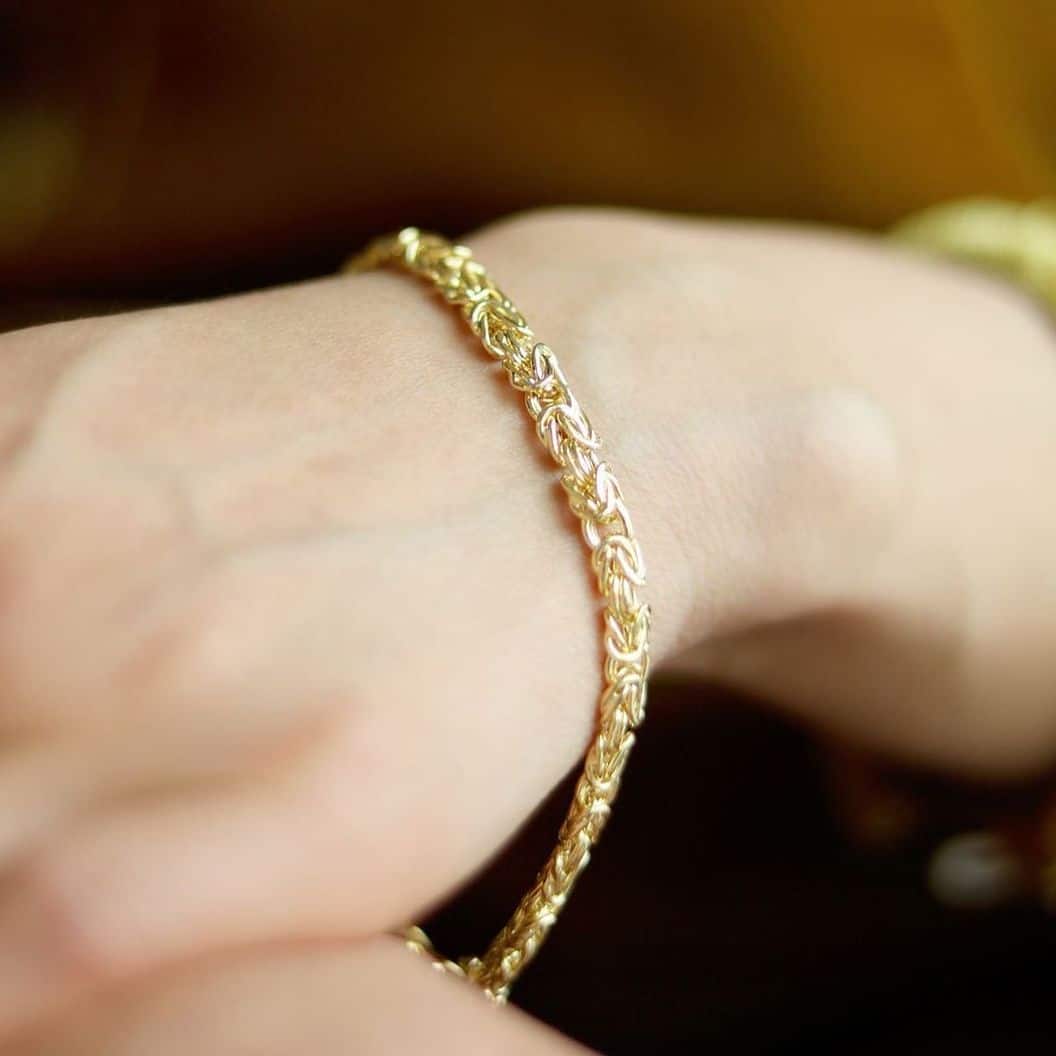 14K Gold Yellow Hollow 6mm Byzantine Bracelet 7.5" 8"
