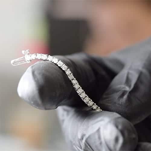 7.50CTW Lab Diamond 14k White Gold 2.5mm Tennis Chain Necklace 18"