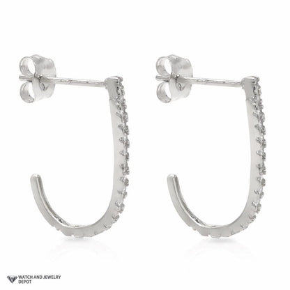 14K Yellow Gold 0.40Ct CZ Suspender J Hook Earrings