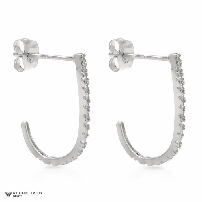 14K Yellow Gold 0.40Ct CZ Suspender J Hook Earrings