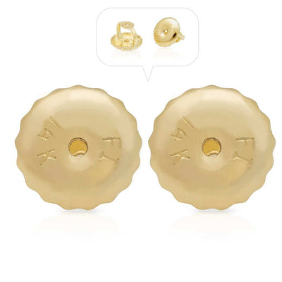 1 Pair Replacement Screw on Screw Off Ear-nuts Earrings Backs 14K Yellow Gold