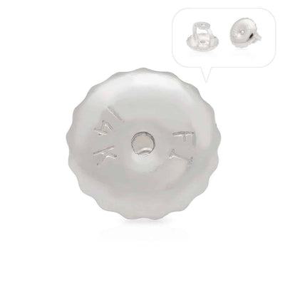 1 Replacement Screw-On Screw-Off Earnuts Earring Backing 14K White Gold