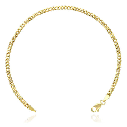 10K Gold Yellow 2.9mm Hollow Miami Cuban Bracelet 8"