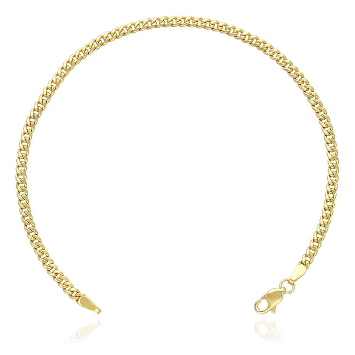 10K Yellow Gold 2.9mm Miami Cuban Bracelet (Hollow) 8"