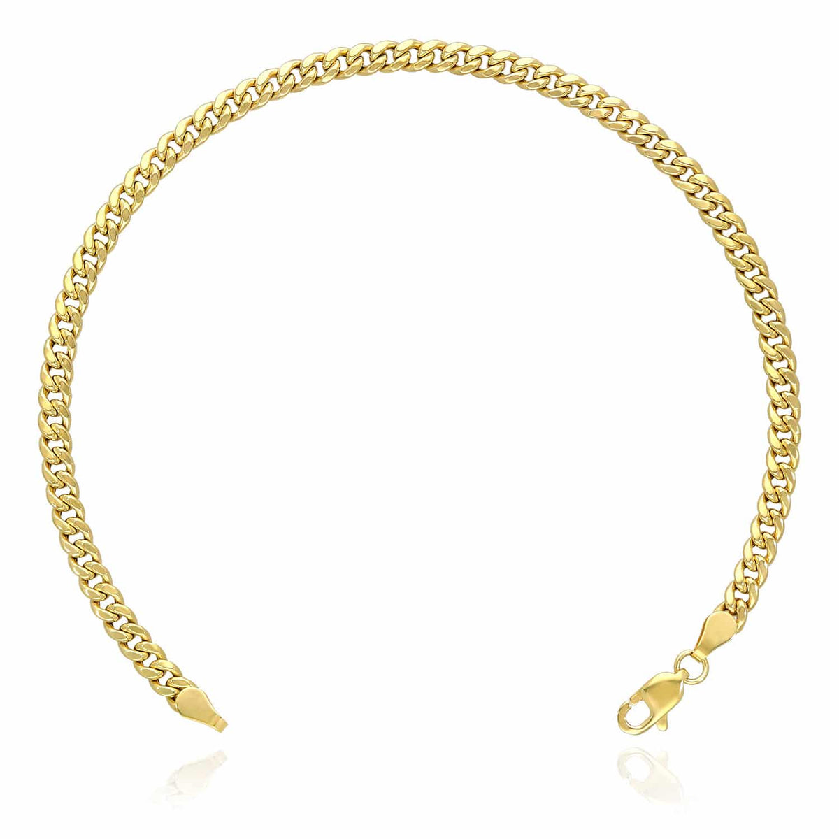 10K Yellow Gold 3.7mm Miami Cuban Bracelet (Hollow) 8"