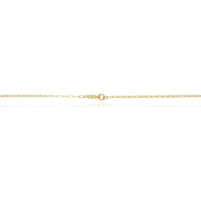 14K Gold 1.5mm Paperclip Chain Necklace 16"-24"