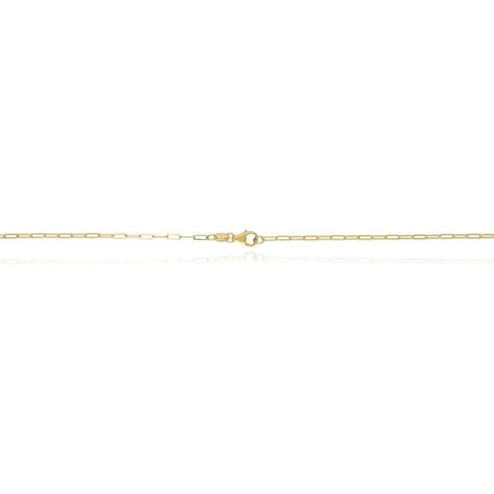 14K Yellow Gold 1.5mm Paperclip Chain (Hollow) 16"-24"
