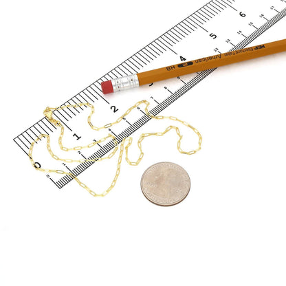 14K Gold 1.5mm Paperclip Chain Necklace 16"-24"