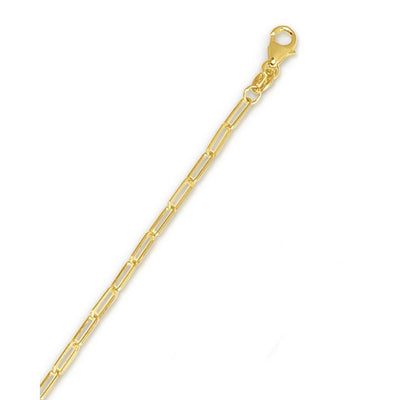 14K Yellow Gold 2.1mm Paperclip Chain (Hollow) 16"-24"
