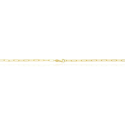 14K Yellow Gold 2.5mm Paperclip Chain Necklace 18" 20" 24"