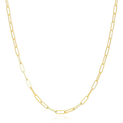 14K Yellow Gold 2.5mm Paperclip Chain (Hollow) 18", 20", 24"