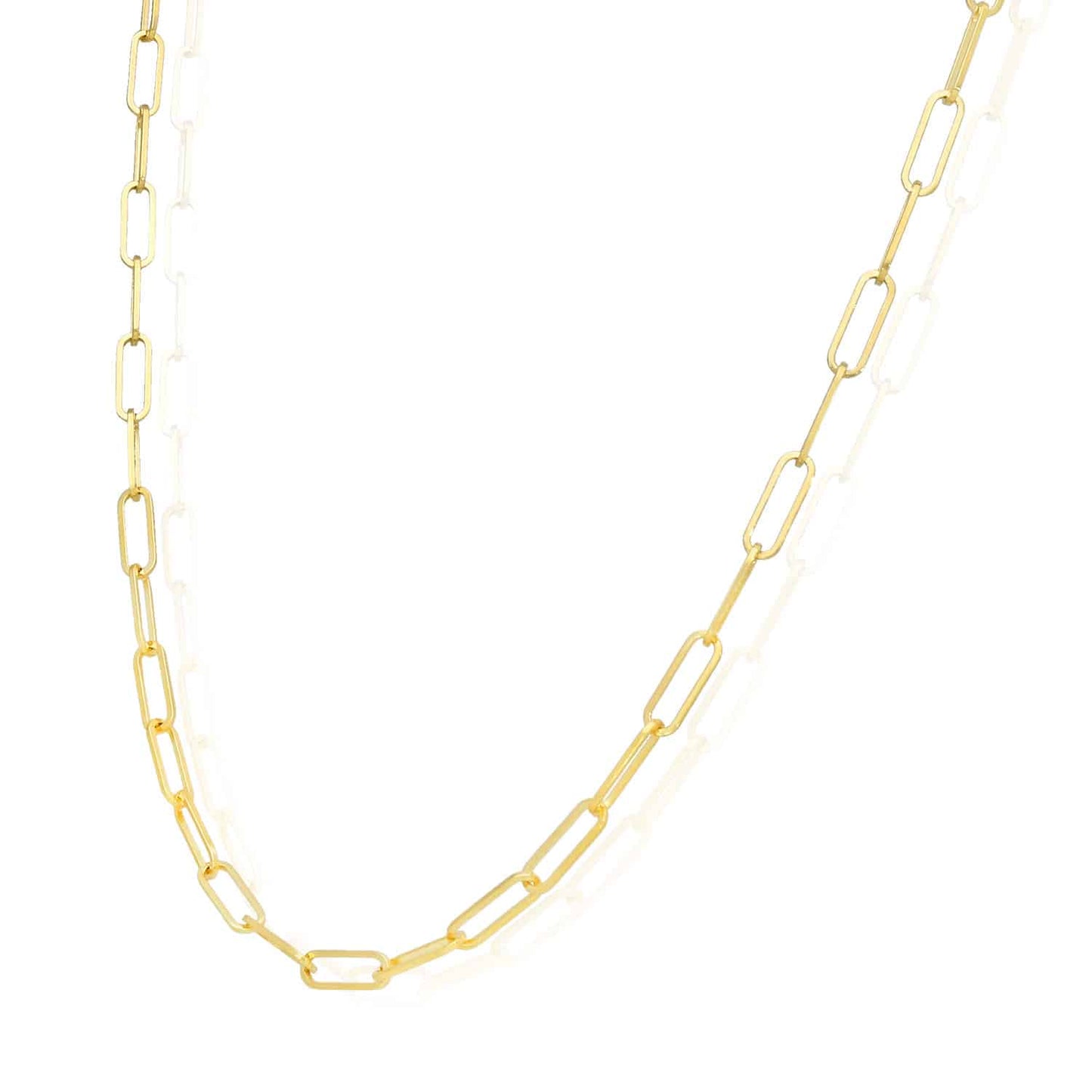 14K Yellow Gold 2.5mm Paperclip Chain Necklace 18" 20" 24"