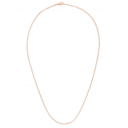 14K Rose Gold 1.5mm Hollow Paperclip Chain Necklace 16"-24"