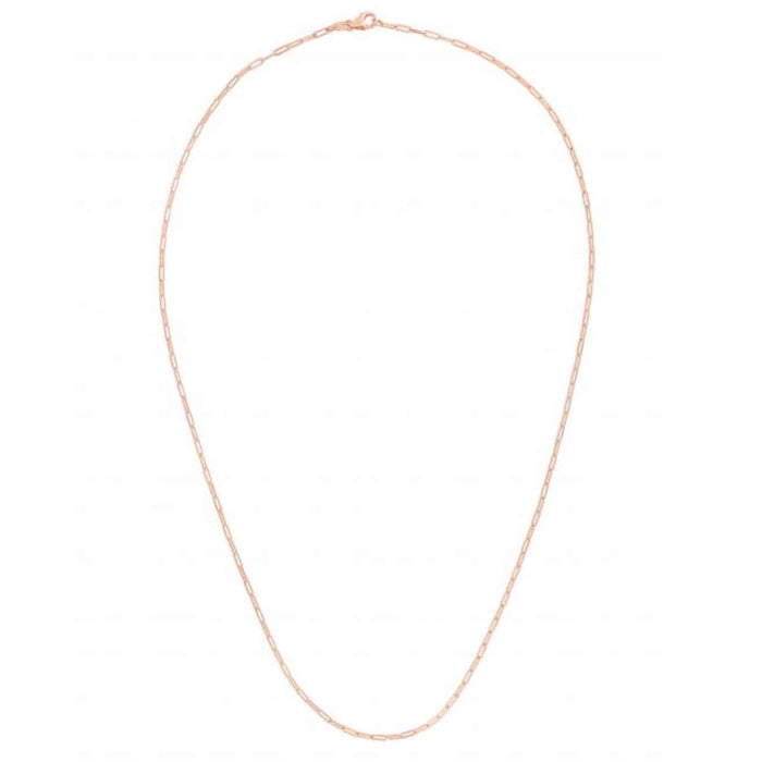 14K Rose Gold 1.5mm Paperclip Chain (Hollow) 16"-24"