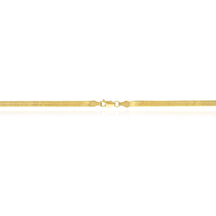 14K Yellow Gold 4mm Imperial Herringbone Chain (Solid Links) 16"-24"