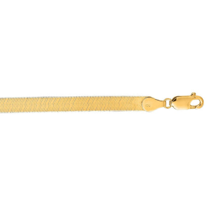 14K Real Gold 6mm Imperial Herringbone Bracelet 7" 8"