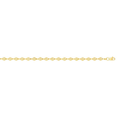 14K Yellow Gold 4.5mm Puffed Anchor Mariner Chain (Hollow) 20"-24"