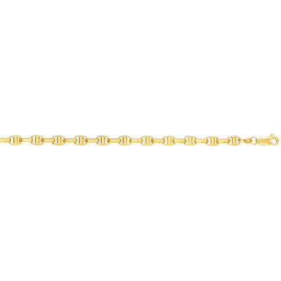 14K Yellow Gold 5mm Puffed Anchor Mariner Chain (Hollow) 20"-24"