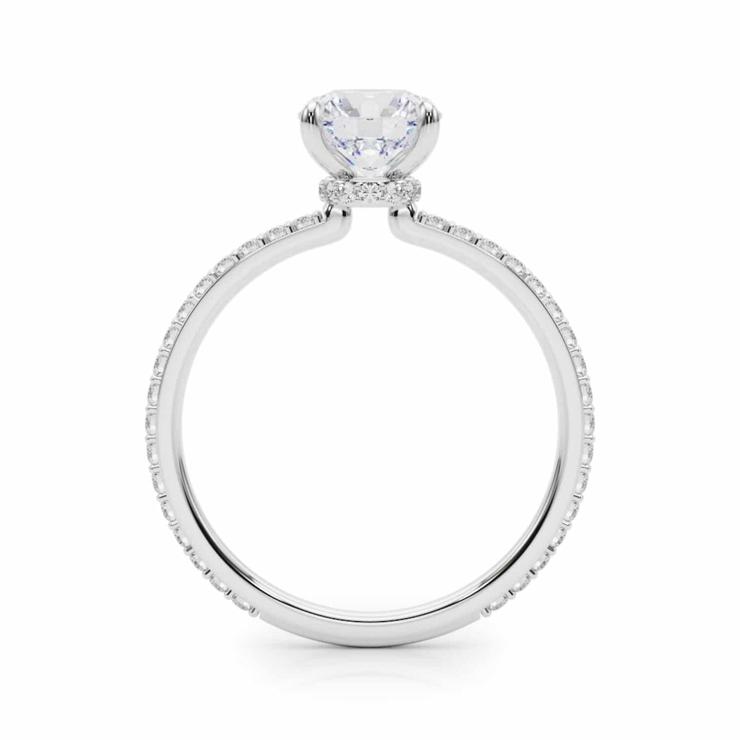 1.25CTW Lab-Grown Diamond 18K Gold White Hidden Engagement Ring