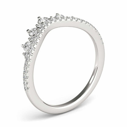 0.50CTW Lab Grown Diamond 18K Gold White Chevron Wedding Band Ring