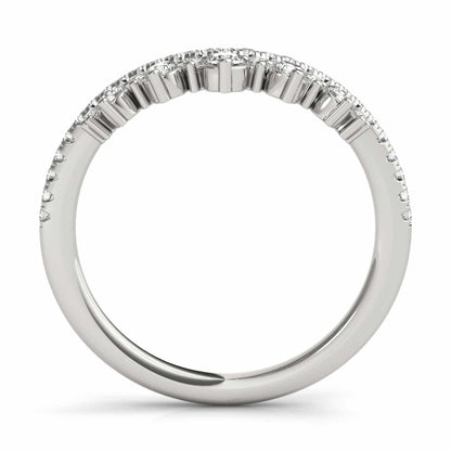 0.50CTW Lab Grown Diamond 18K Gold White Chevron Wedding Band Ring